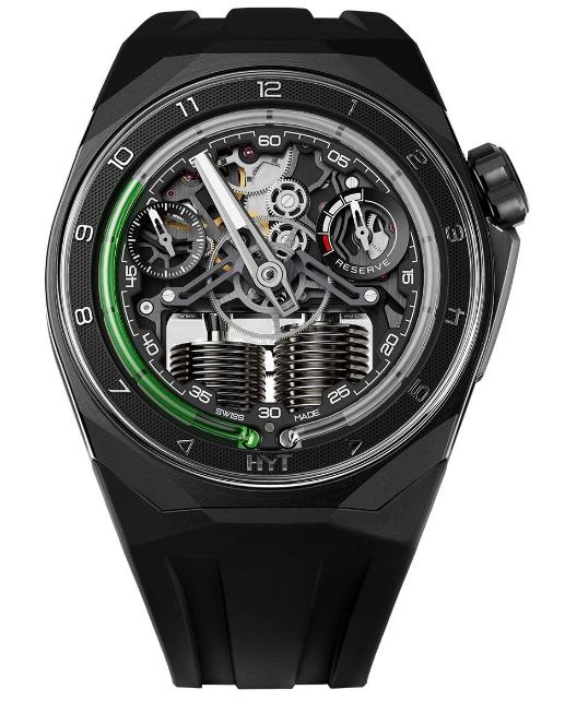 Review Replica HYT S1 Titanium DLC Green H03419-A watch
